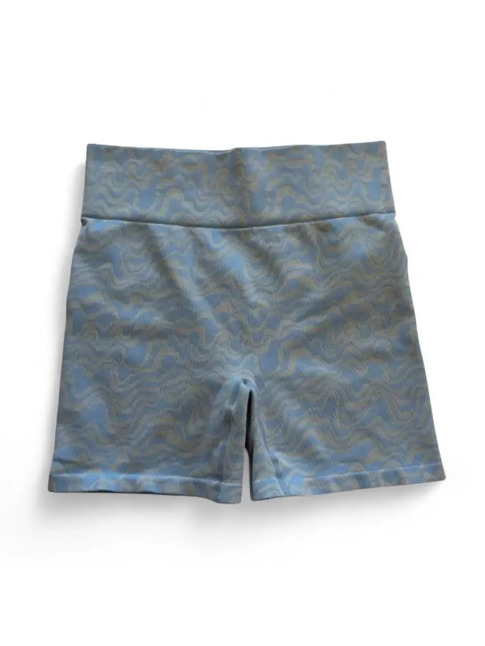 Cotton body blue textured biker shorts- size xl